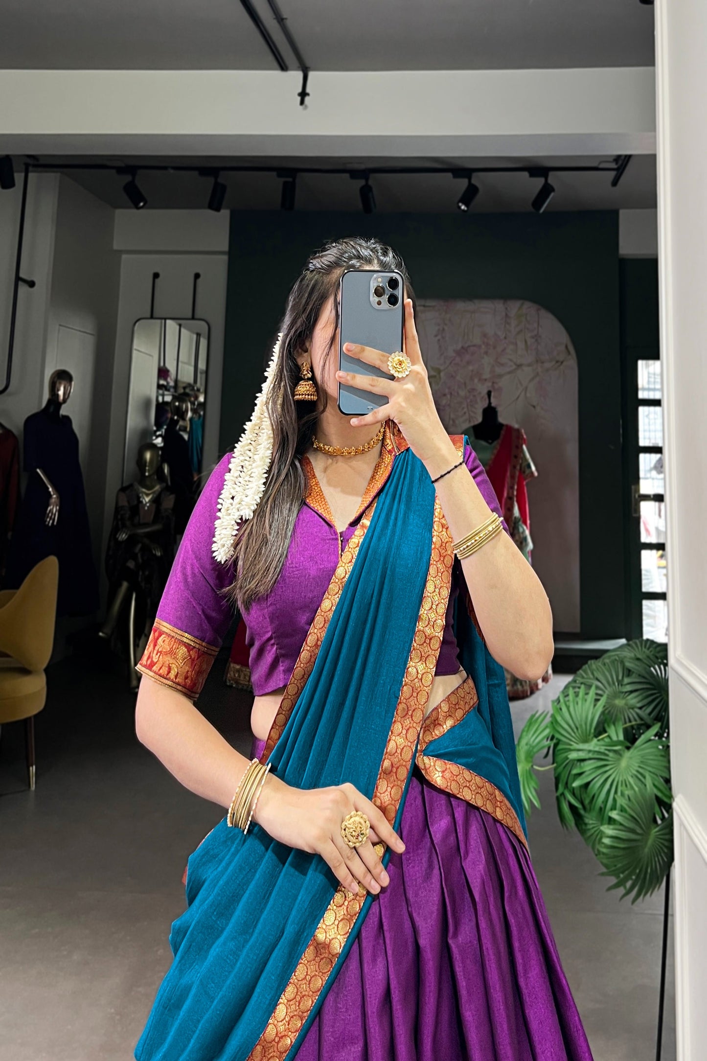 NARAYAN PET ZARI WEAVING LEHENGA CHOLI WITH VICHITRA SILK DUPATTA (WDN130) 02