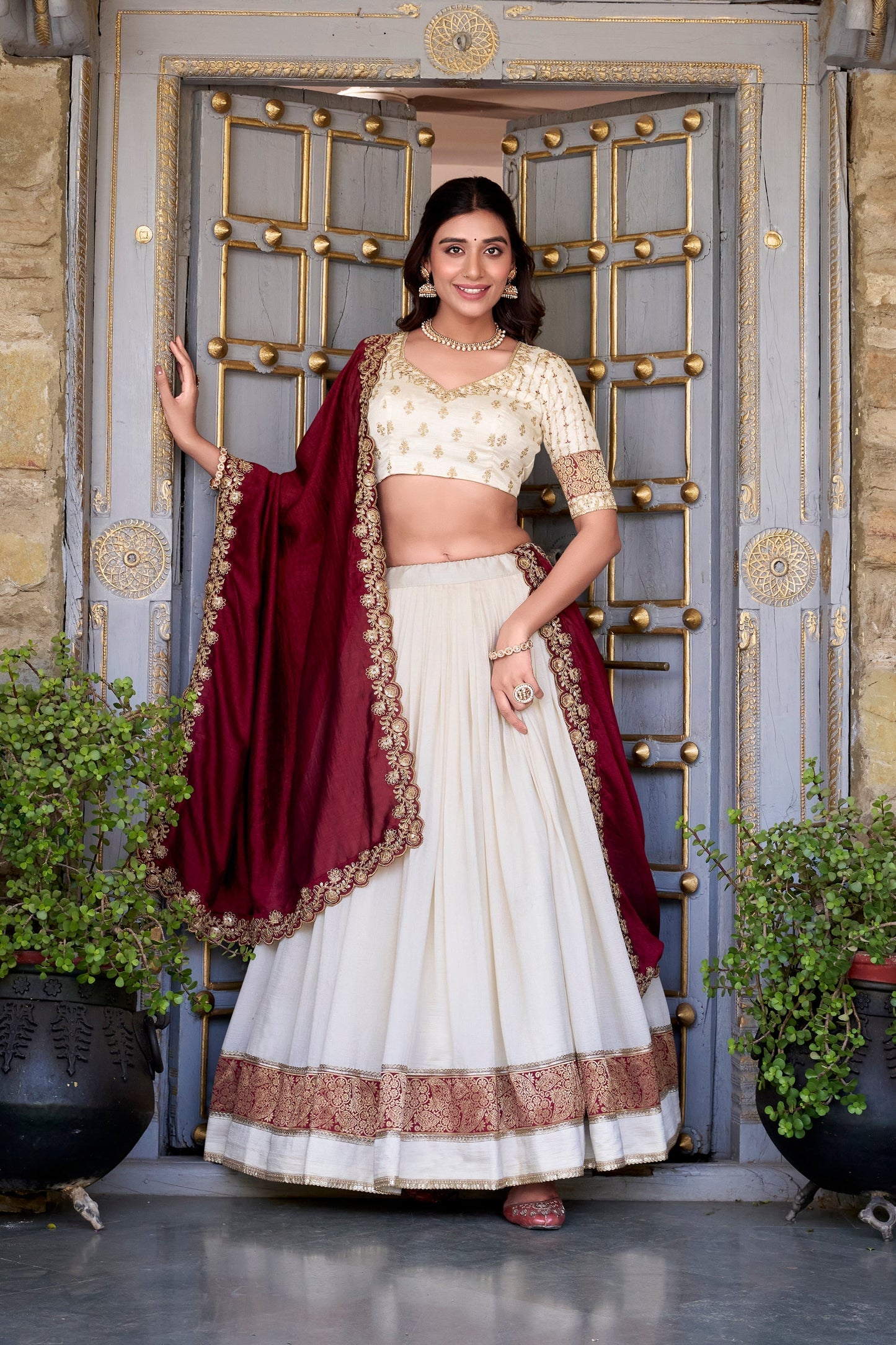 TILTON VICHITRA SILK ZARI WEAVINGWORK LEHENGA CHOLI WITH DUPATTA