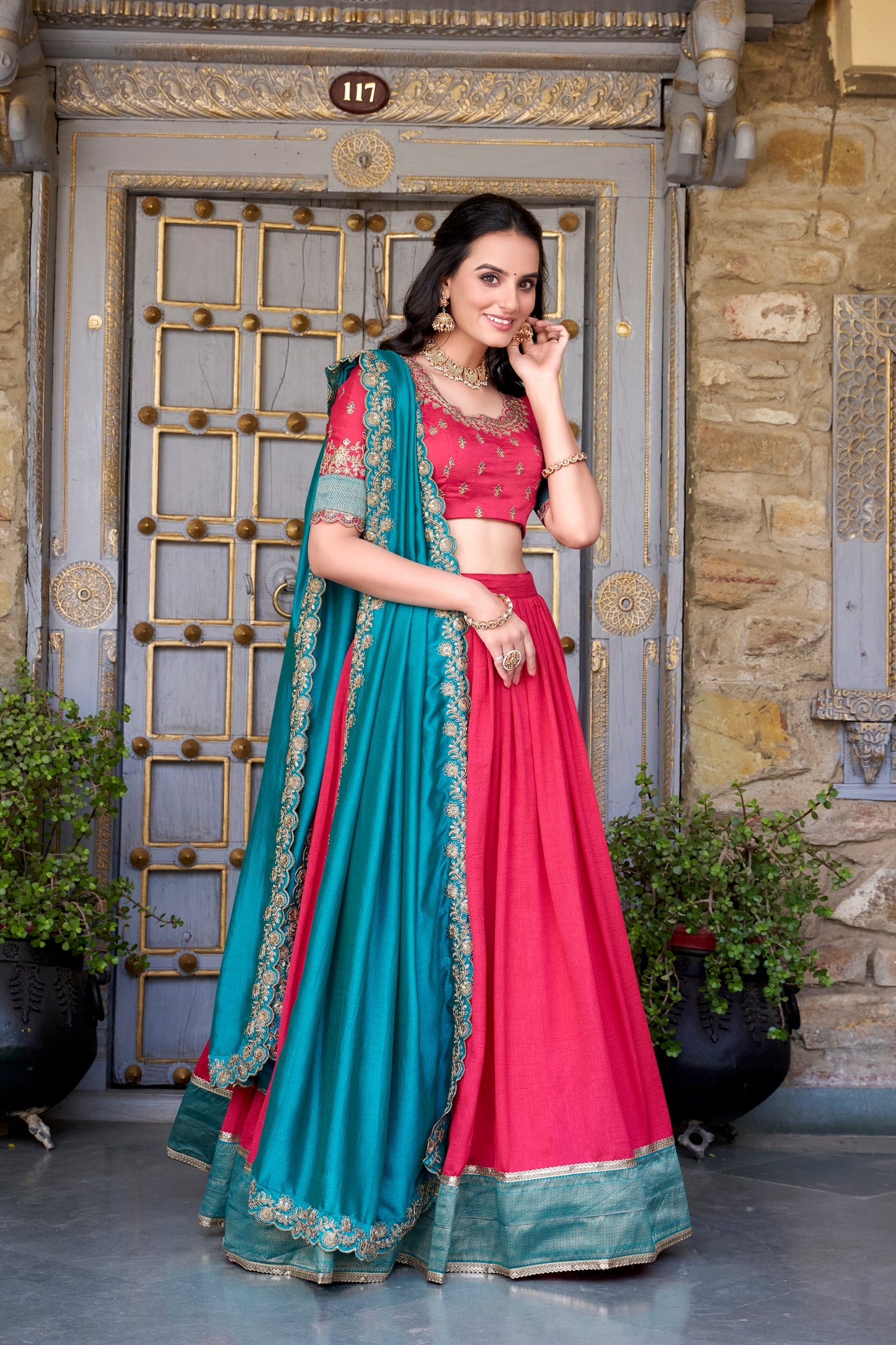 TILTON VICHITRA SILK ZARI WEAVINGWORK LEHENGA CHOLI WITH DUPATTA