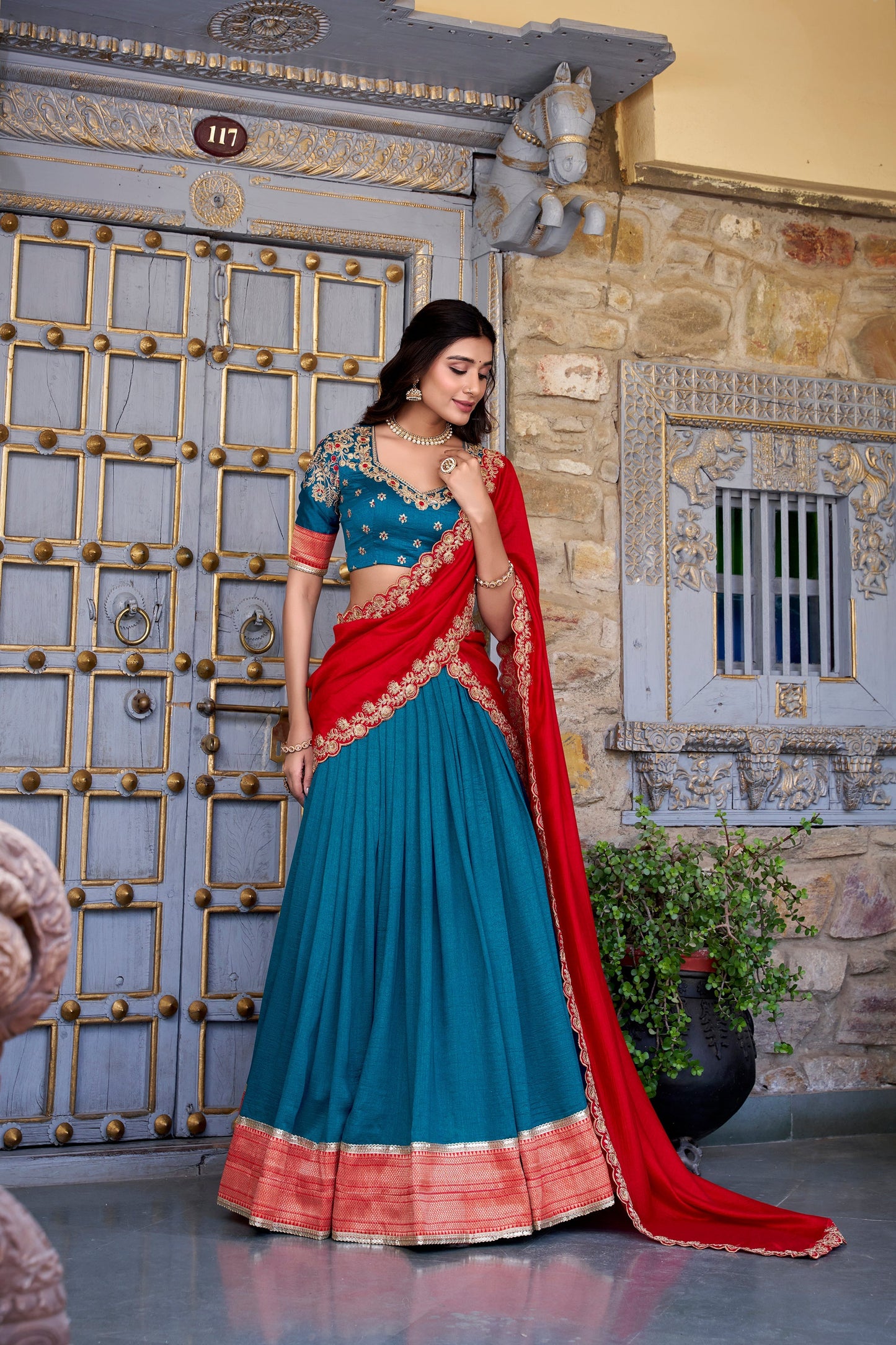 TILTON VICHITRA SILK ZARI WEAVINGWORK LEHENGA CHOLI WITH DUPATTA
