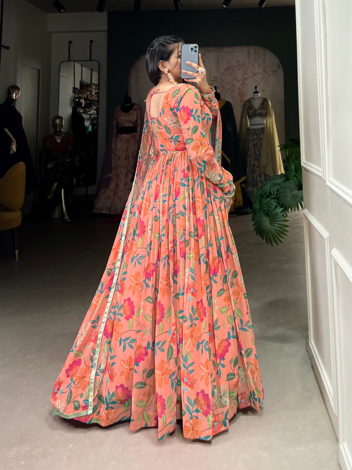Kurta with hand with Embroidery work detailing on women's printed cotton kurta pant or dupatta set(NFRD463)