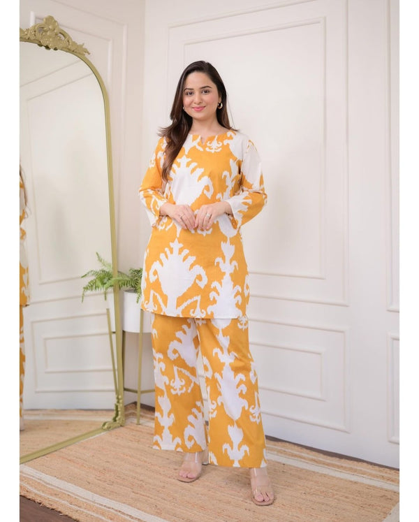 Featuring Beautiful cotton co-ords sets, which are so elegant yet stylish.it has beautiful comfortable silhouette with an amazing print.