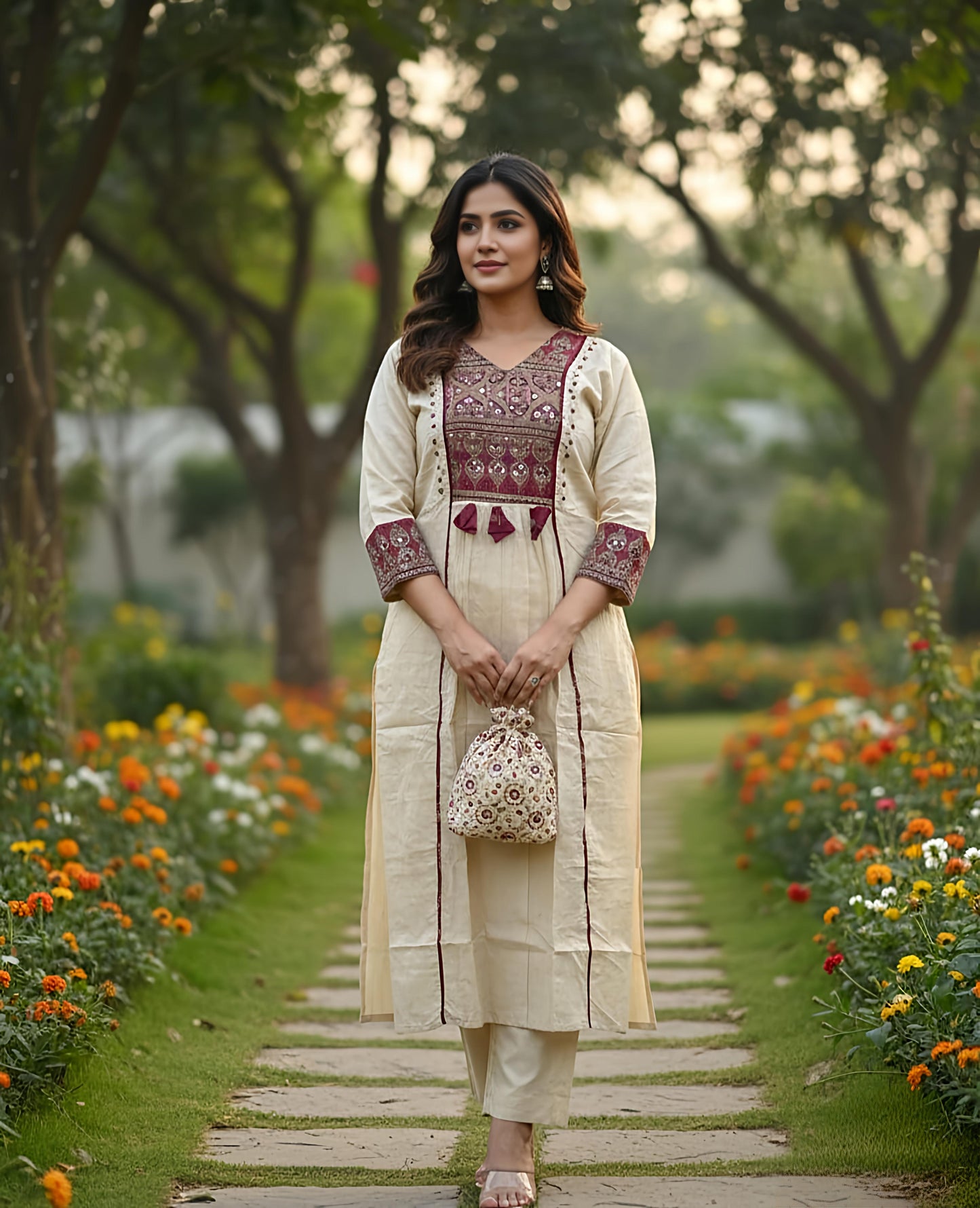 💞💞 Beautiful A-line Kurti with Original Mirror Work 🥰 🥰 (RD028)