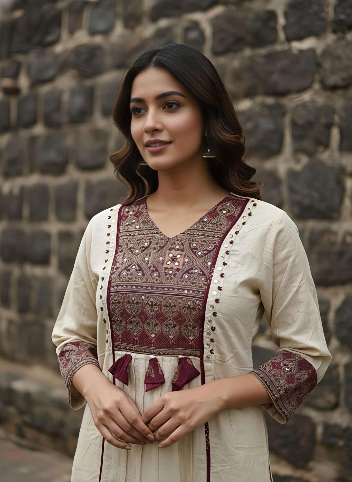 💞💞 Beautiful A-line Kurti with Original Mirror Work 🥰 🥰 (RD028)