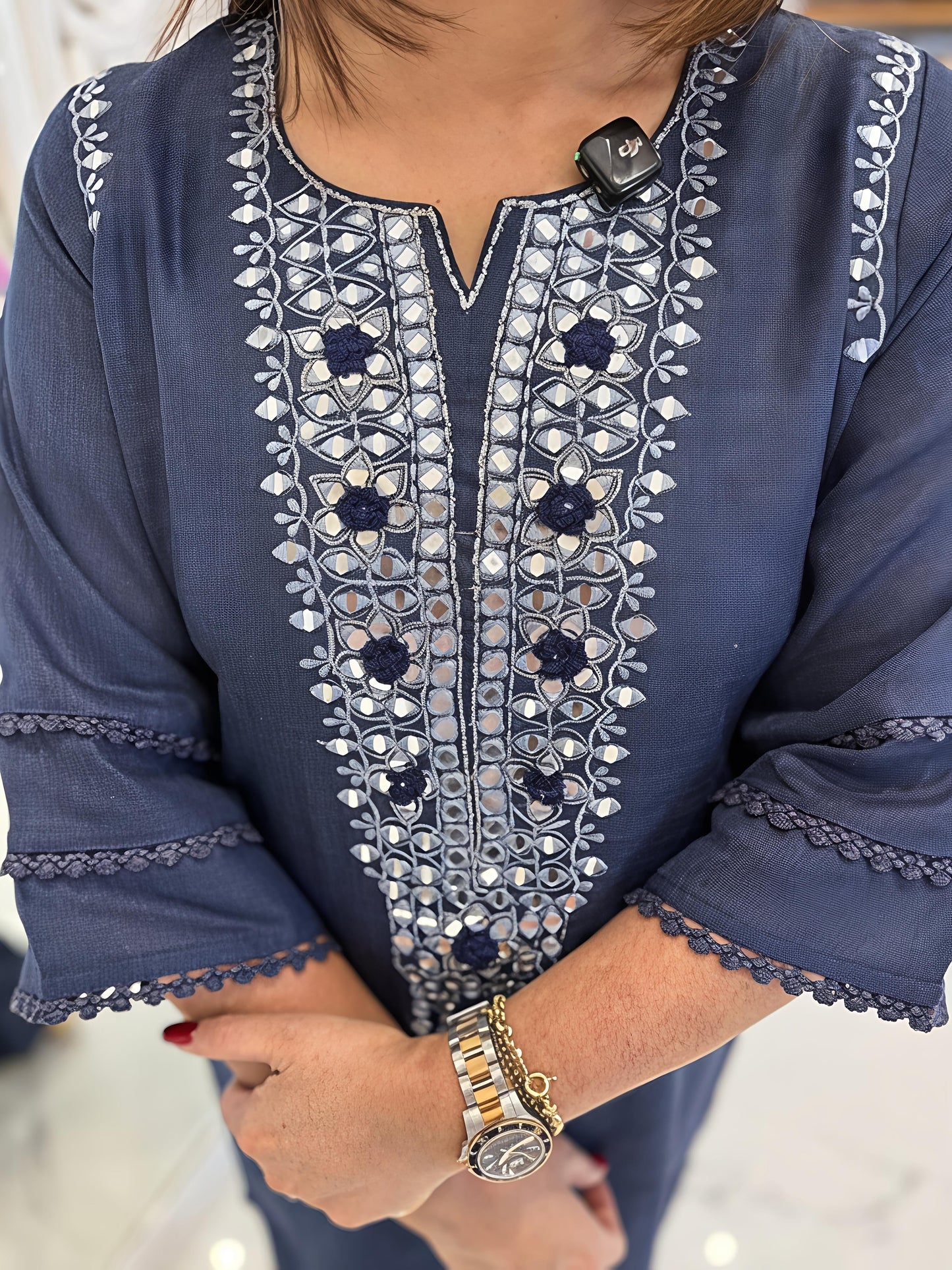 Premium cotton flex top with beautifuly embroidery work (RD030)