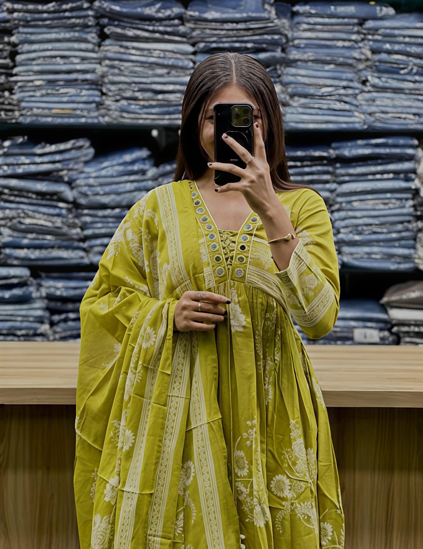 Elegant Floral Printed Kurta with Dupatta for Women (SWSK45)