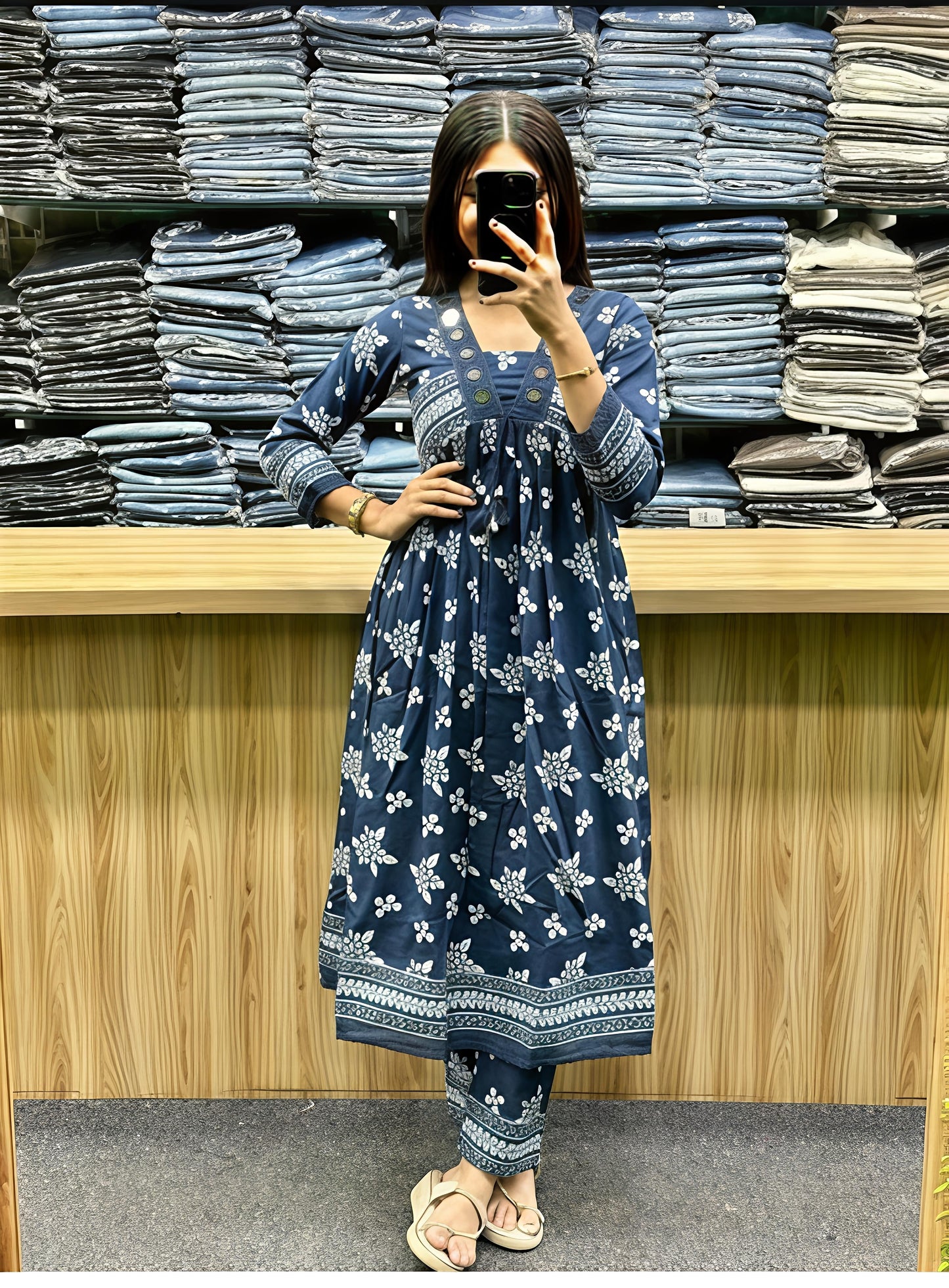 Elegant Floral Printed Kurta with Dupatta for Women (SWSK45)