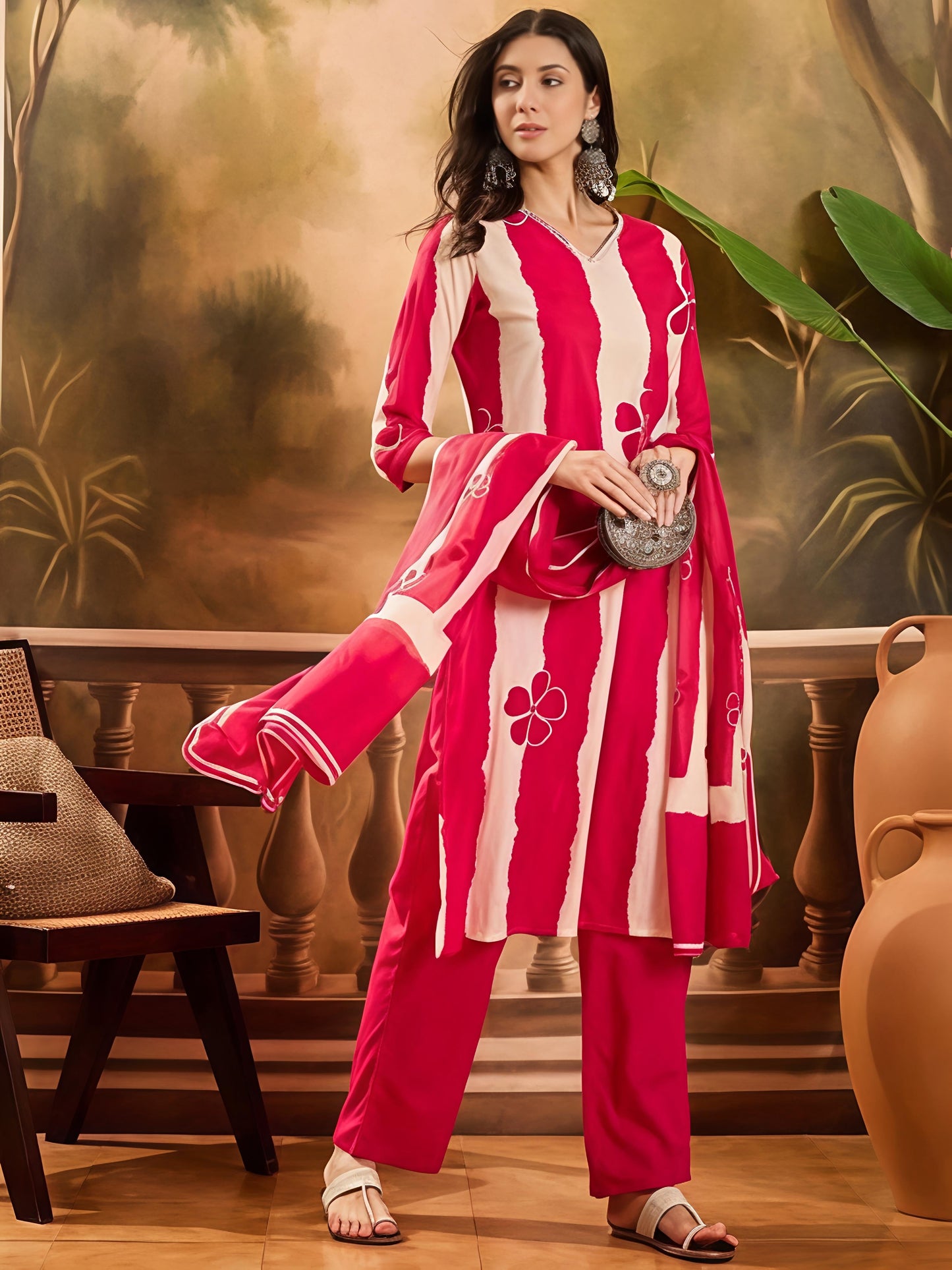 Designer Festive Wear Kurta Set with Statement Dupatta (SWSK48)