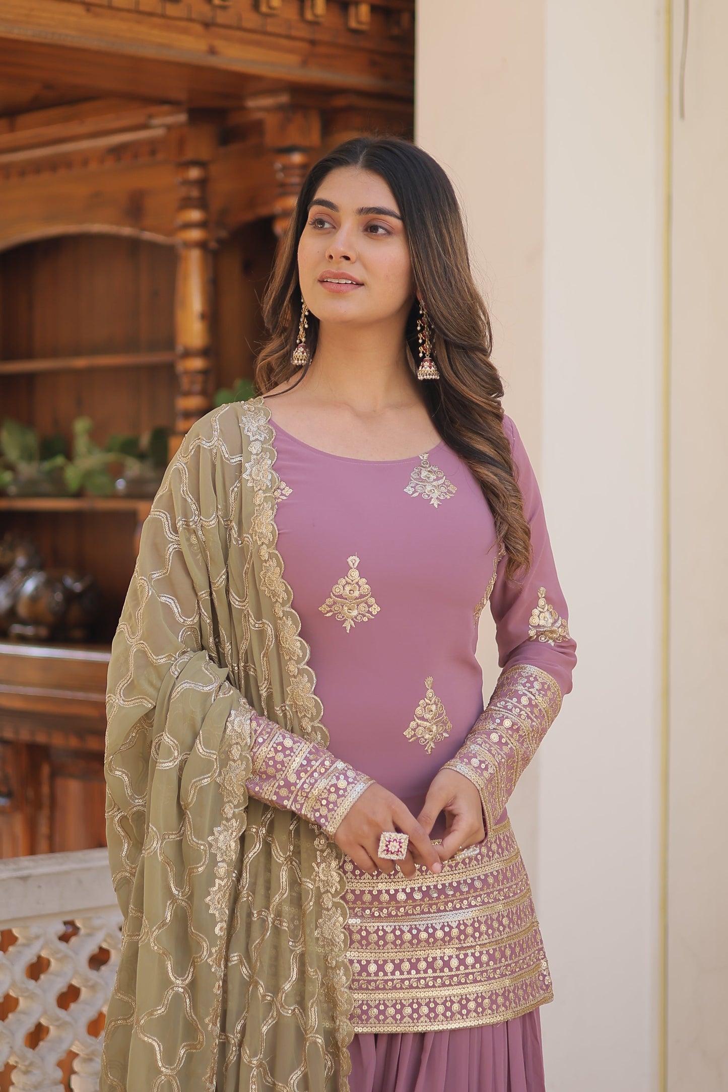 PREMIUM DESIGNER READYMADE KURTI-PLAZOO-DUPATTA
