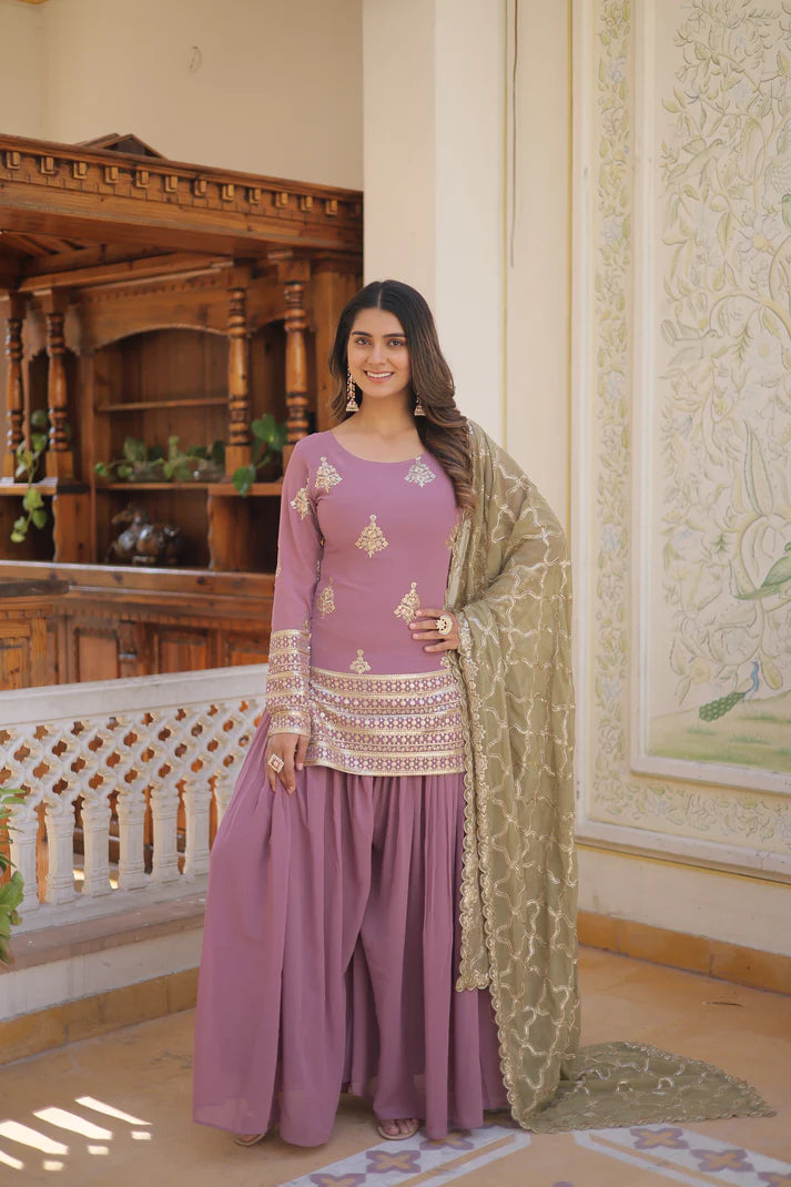 PREMIUM DESIGNER READYMADE KURTI-PLAZOO-DUPATTA (WD166)