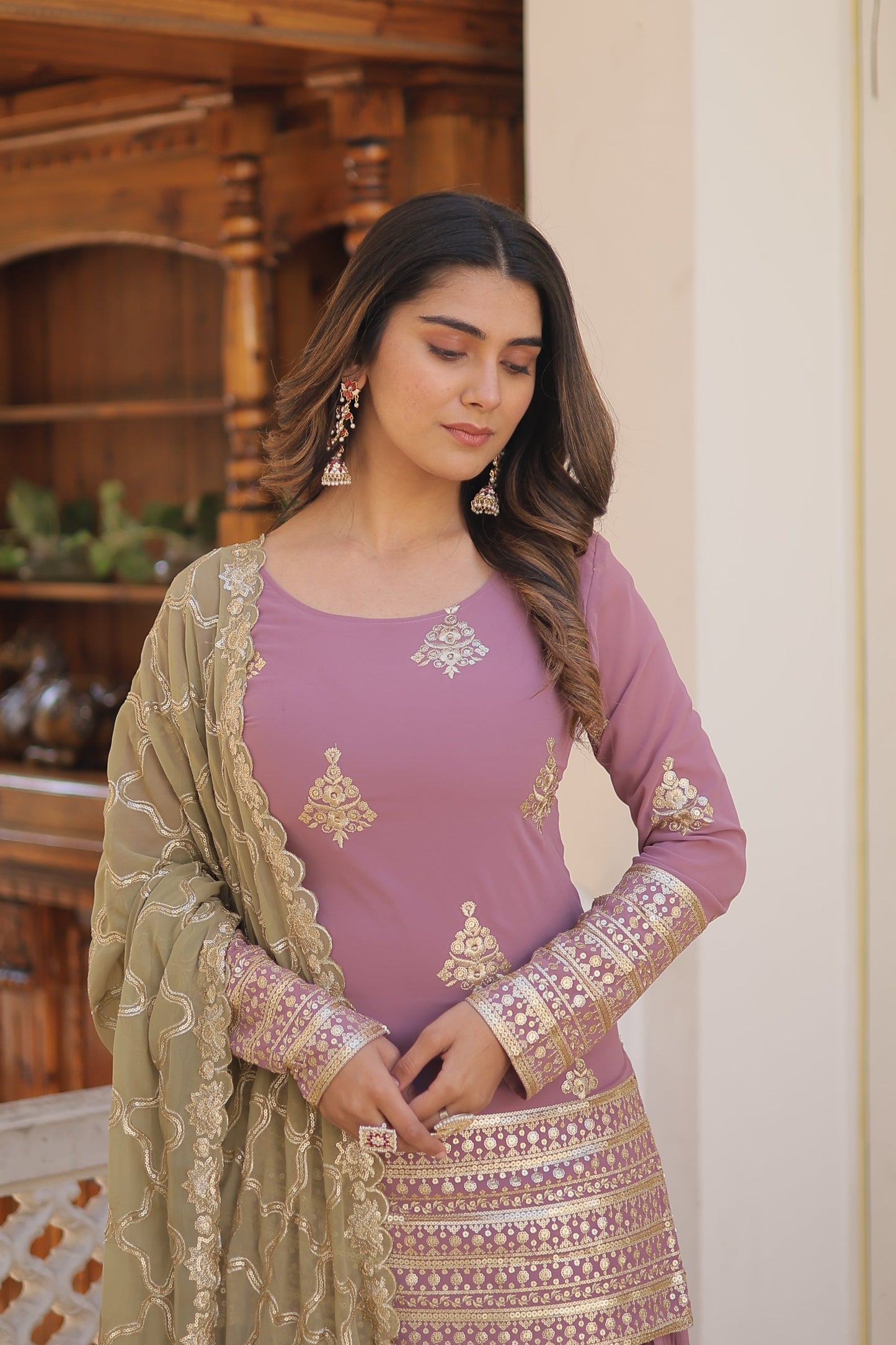 PREMIUM DESIGNER READYMADE KURTI-PLAZOO-DUPATTA