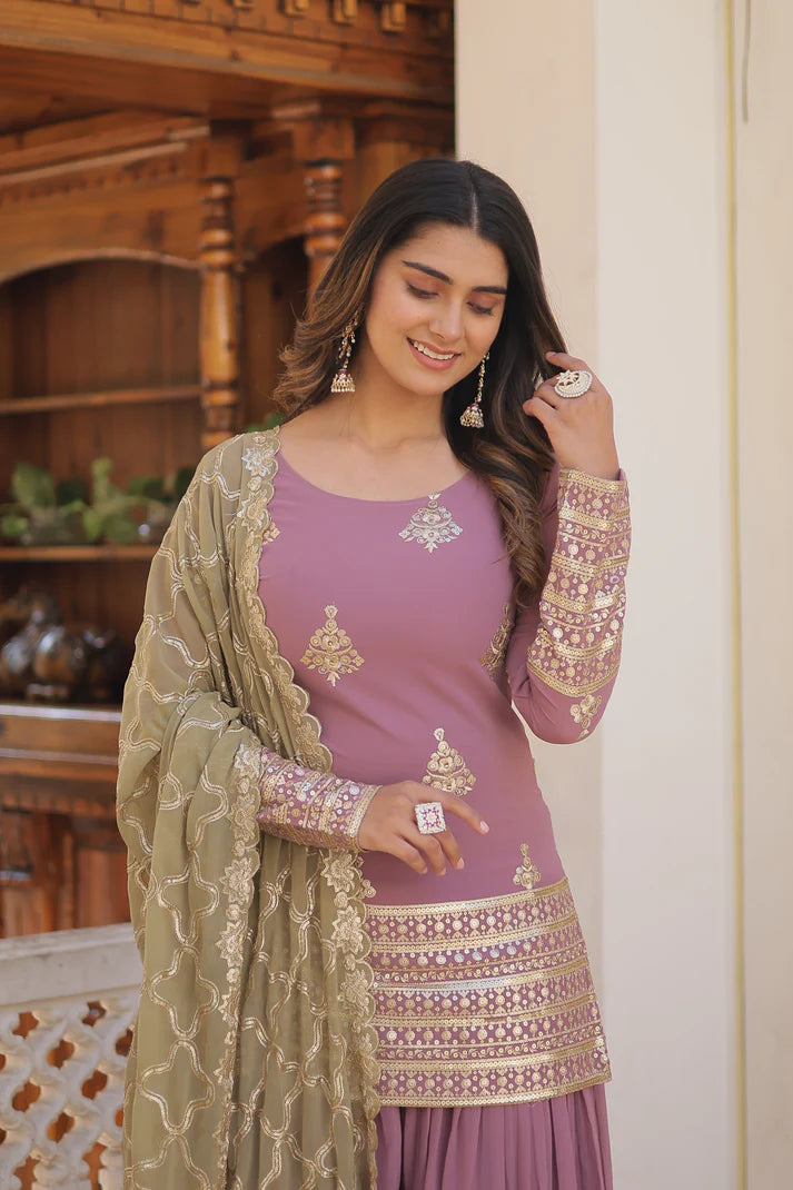 PREMIUM DESIGNER READYMADE KURTI-PLAZOO-DUPATTA (WD166)