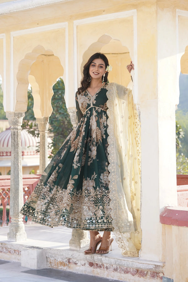 PREMIUM READYMADE ALIA CUT GOWN WITH DUPATTA SET