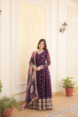 WOMENSAVTAR PREMIUM DESIGNER GOWN WITH DUPATTA