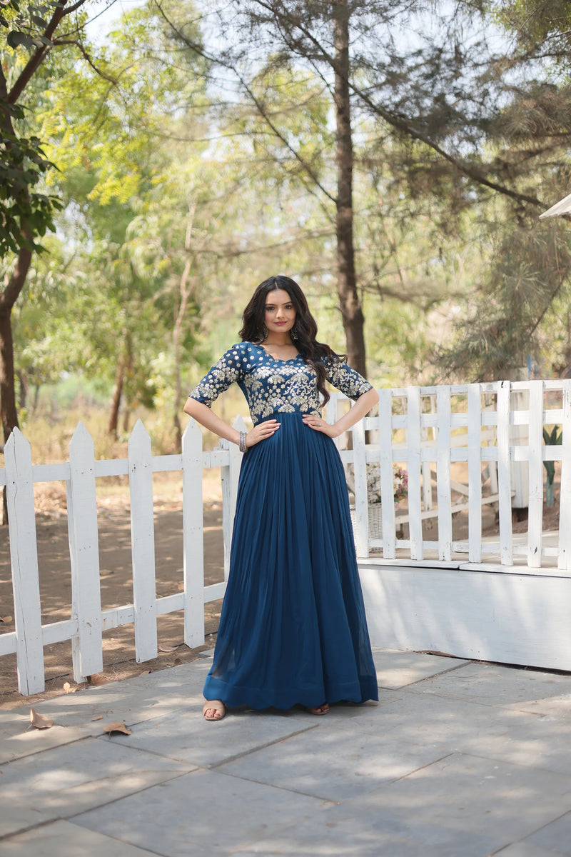 WOMENSAVTAR ZARI - THREAD & SEQUINS EMBROIDERID GOWN