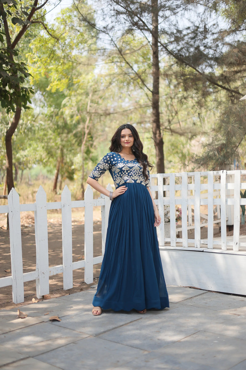 WOMENSAVTAR ZARI - THREAD & SEQUINS EMBROIDERID GOWN