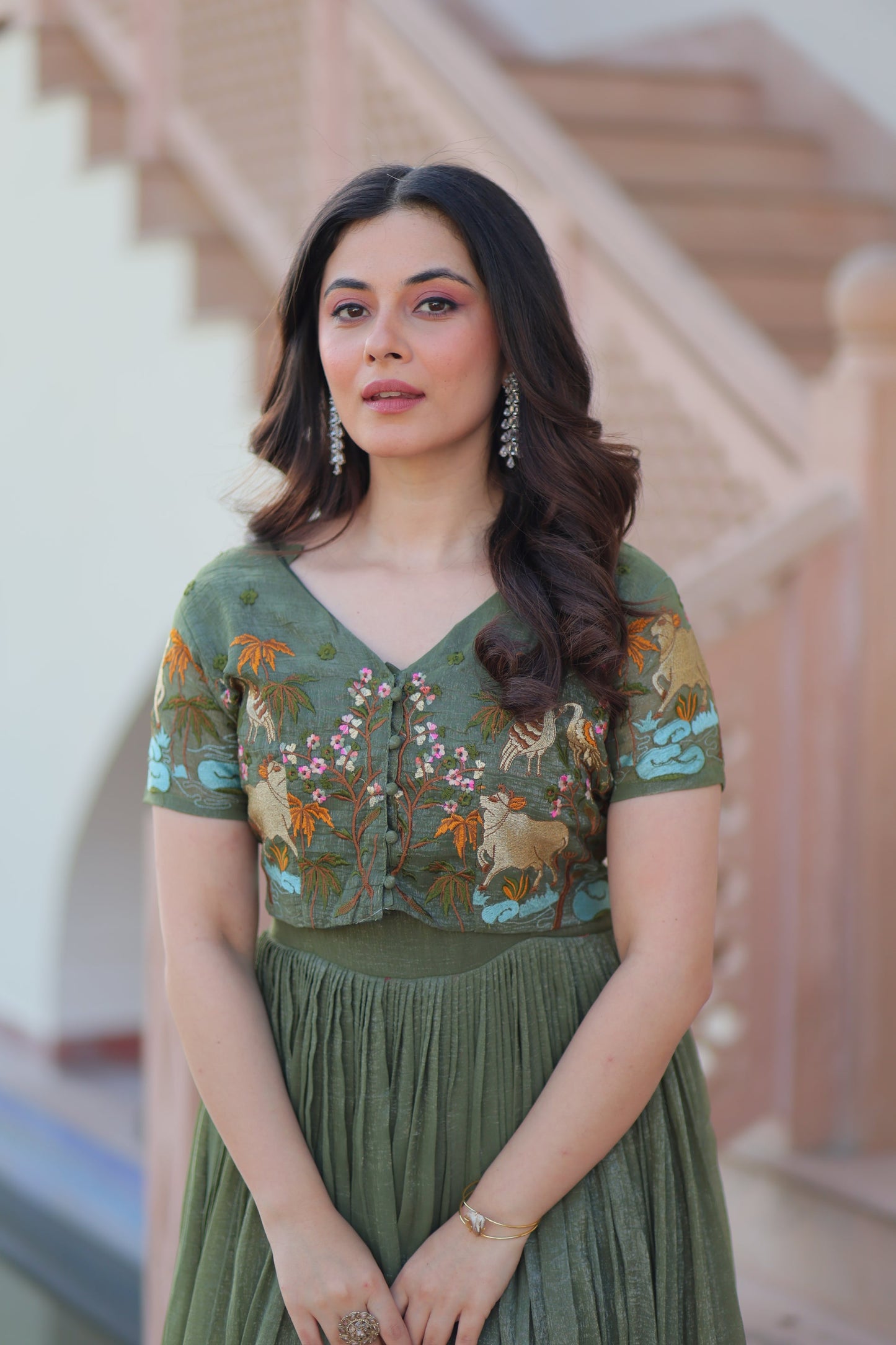 FESTIVAL SPECIAL CRUNCHY EMBROIDERED KOTI GOWN (WDN53)