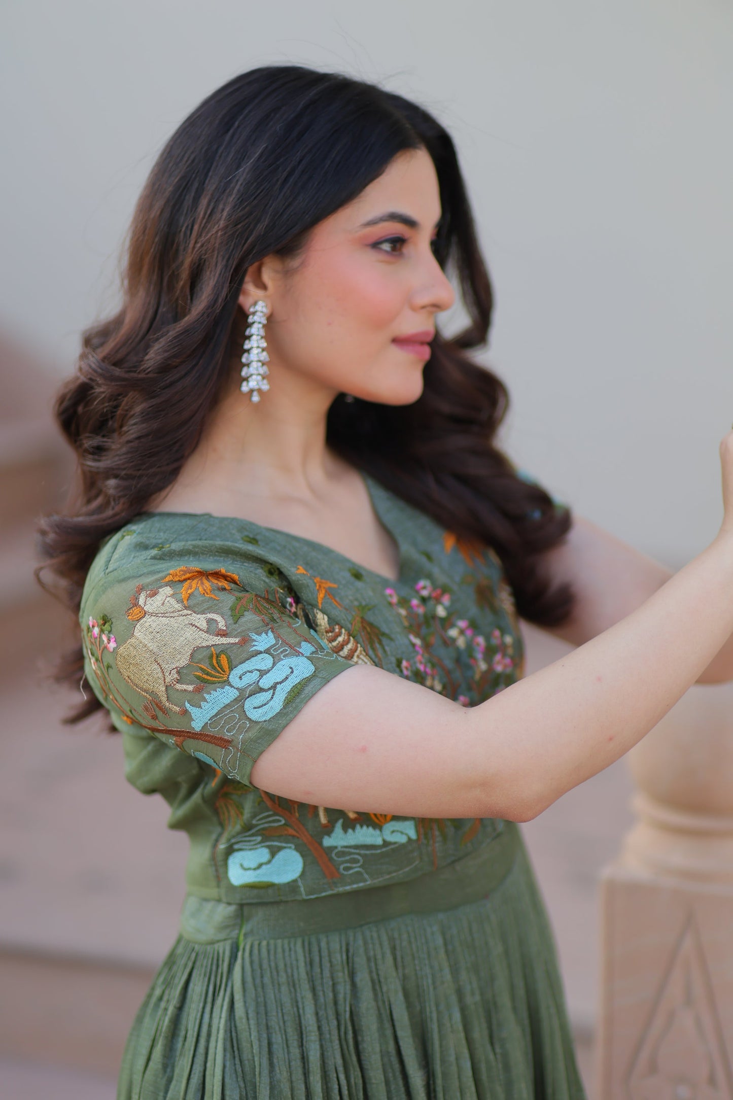 FESTIVAL SPECIAL CRUNCHY EMBROIDERED KOTI GOWN (WDN53)