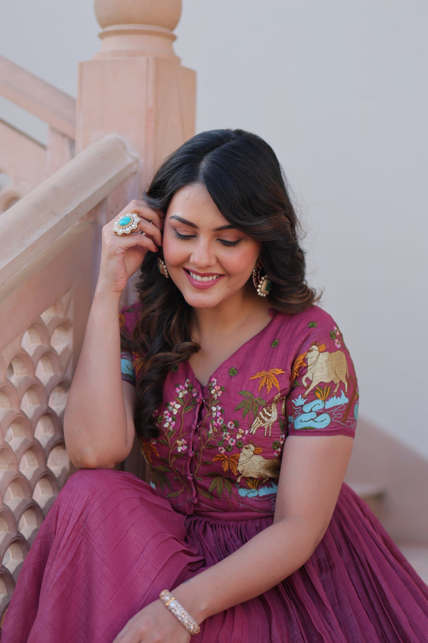 FESTIVAL SPECIAL CRUNCHY EMBROIDERED KOTI GOWN (WDN53) 01