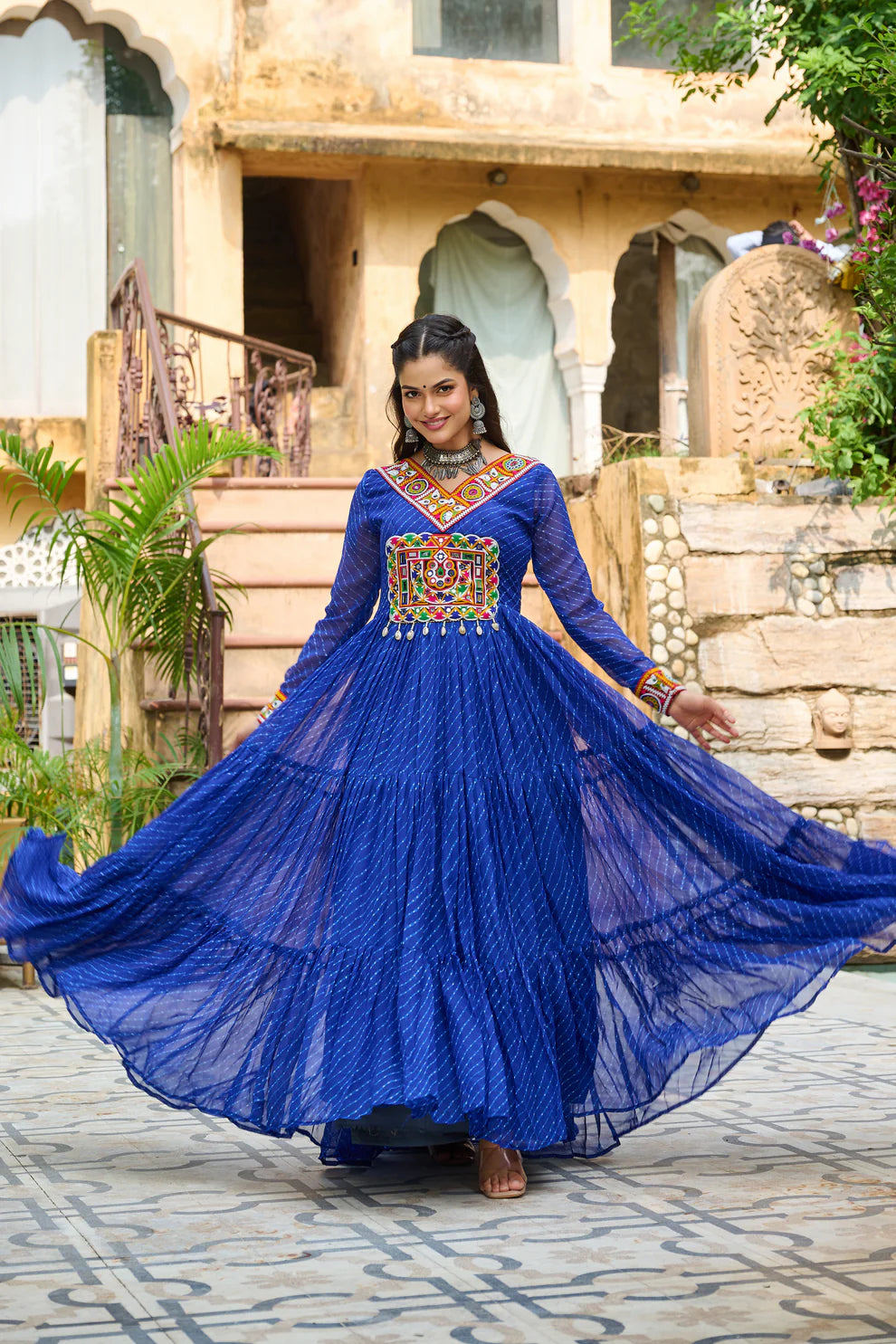 LAHERIYA PRINT PATCHWORK GOWN (WD185) 03