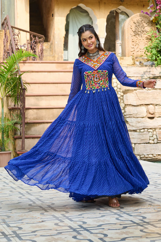 LAHERIYA PRINT PATCHWORK GOWN (WD185) 03