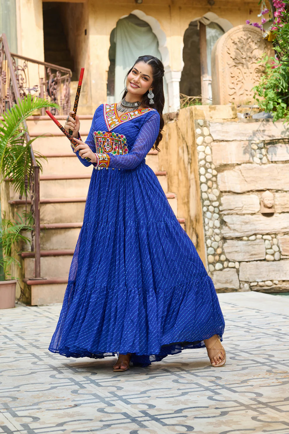 LAHERIYA PRINT PATCHWORK GOWN (WD185) 03