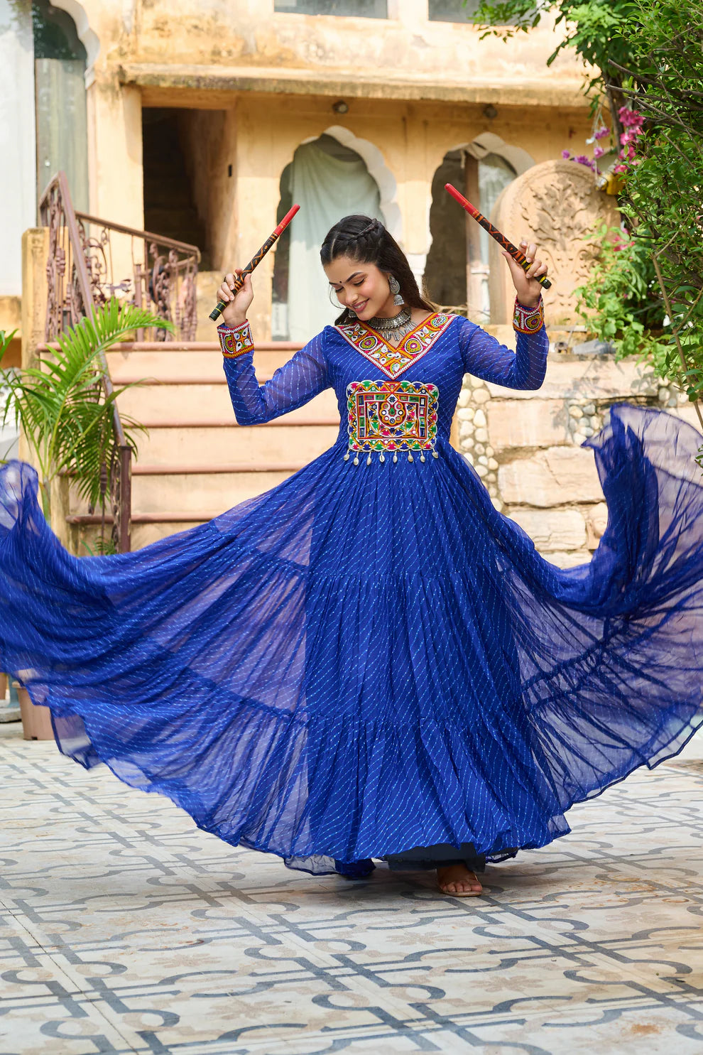 LAHERIYA PRINT PATCHWORK GOWN (WD185) 03