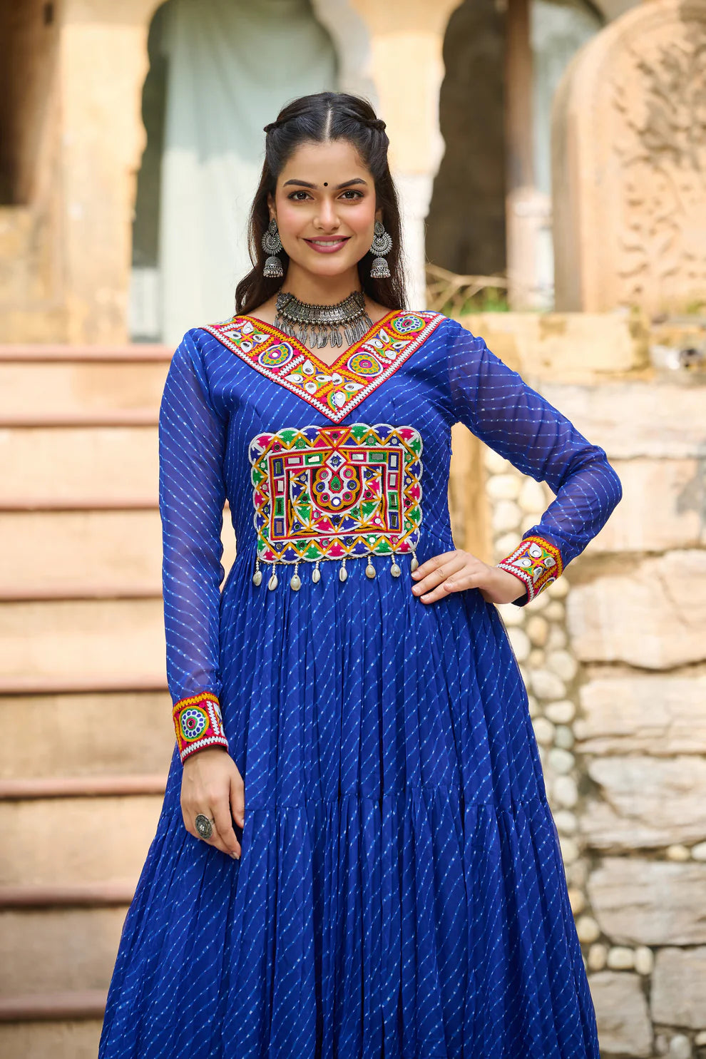 LAHERIYA PRINT PATCHWORK GOWN (WD185) 03