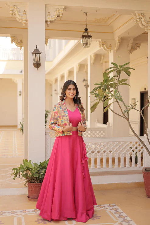 PREMIUM DESIGNER LEHENGA CHOLI WITH KOTI(WD155)