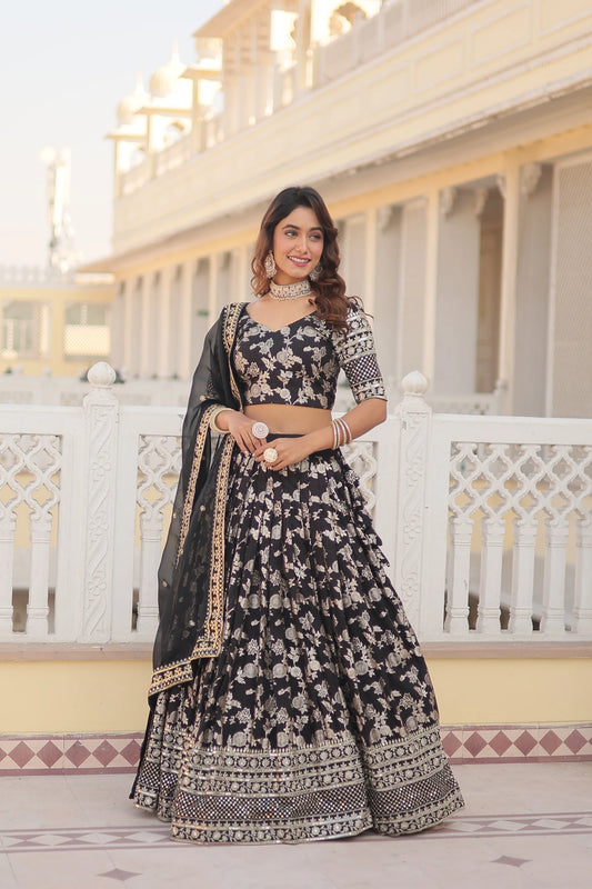 Designer Dyeable Pure Viscose Jacquard fabric Lehenga Choli & Dupatta Set(WD168) (05)
