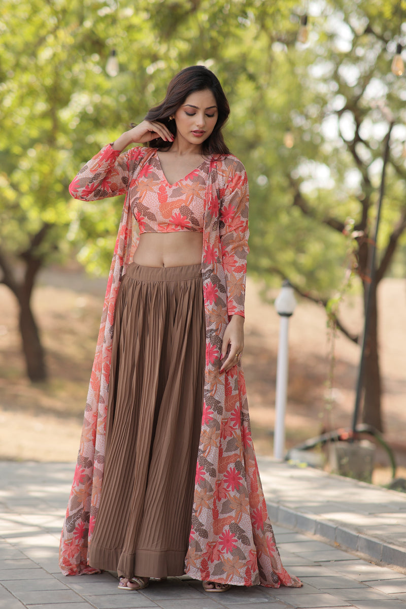 TILTON ELEGANCE FLORAL PRINT STRUG WITH LEHENGA CHOLI