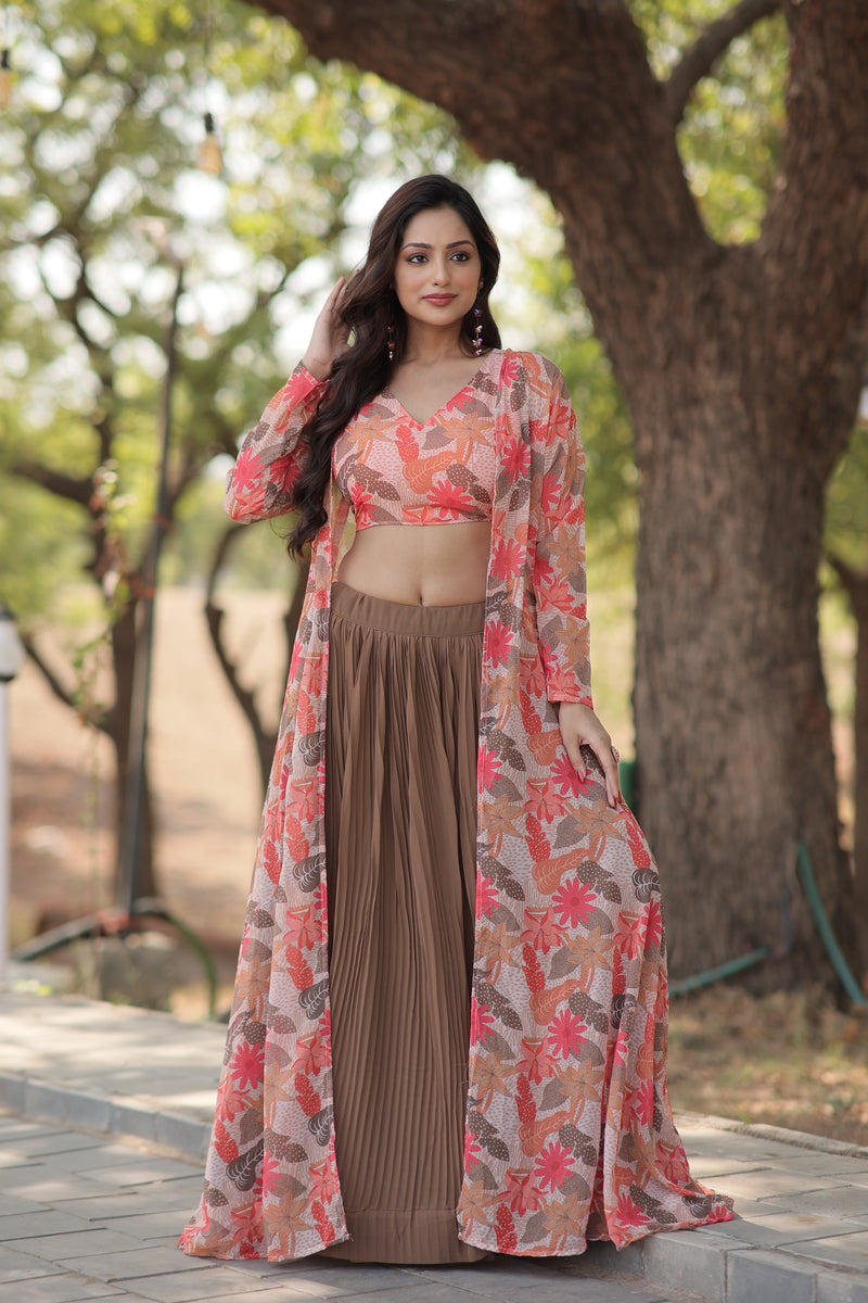 TILTON ELEGANCE FLORAL PRINT STRUG WITH LEHENGA CHOLI