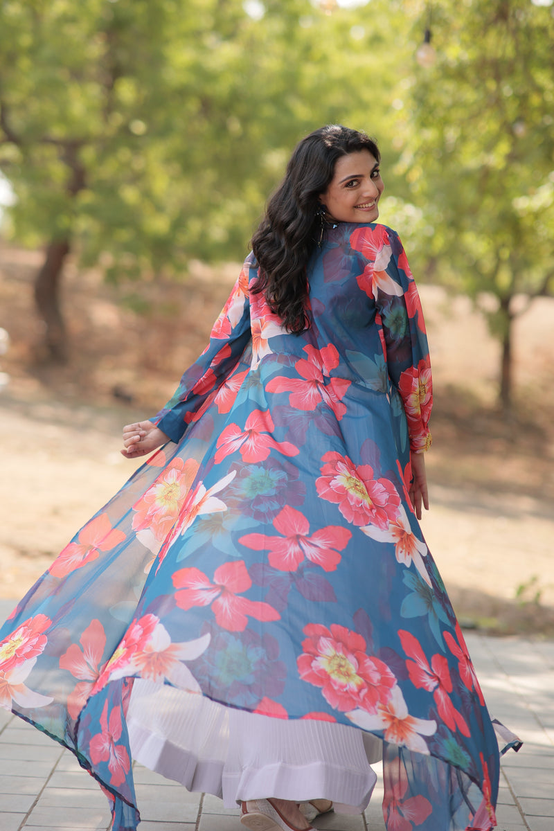 TILTON ELEGANCE FLORAL PRINT STRUG WITH LEHENGA CHOLI