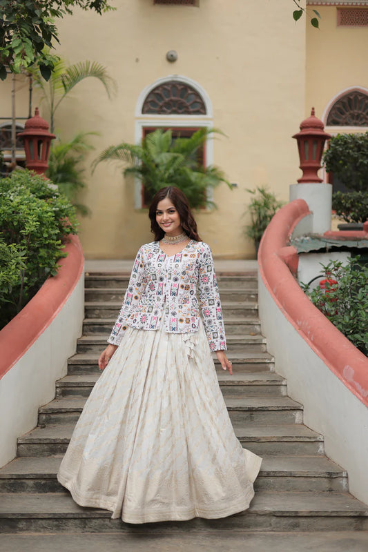 FESTIVAL SPECIAL DAYBLE VISCOSE JEQUARD LEHENGA CHOLI(WD140)