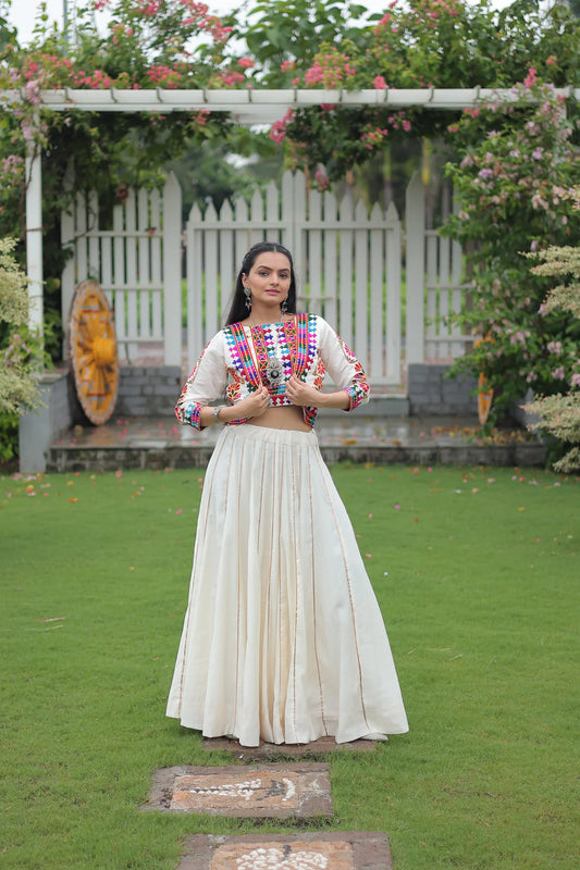 NAVRATRI SPECIAL GAMTHI EMNBROIDERED LEHENGA CHOLI WITH KOTI(WD184) 04