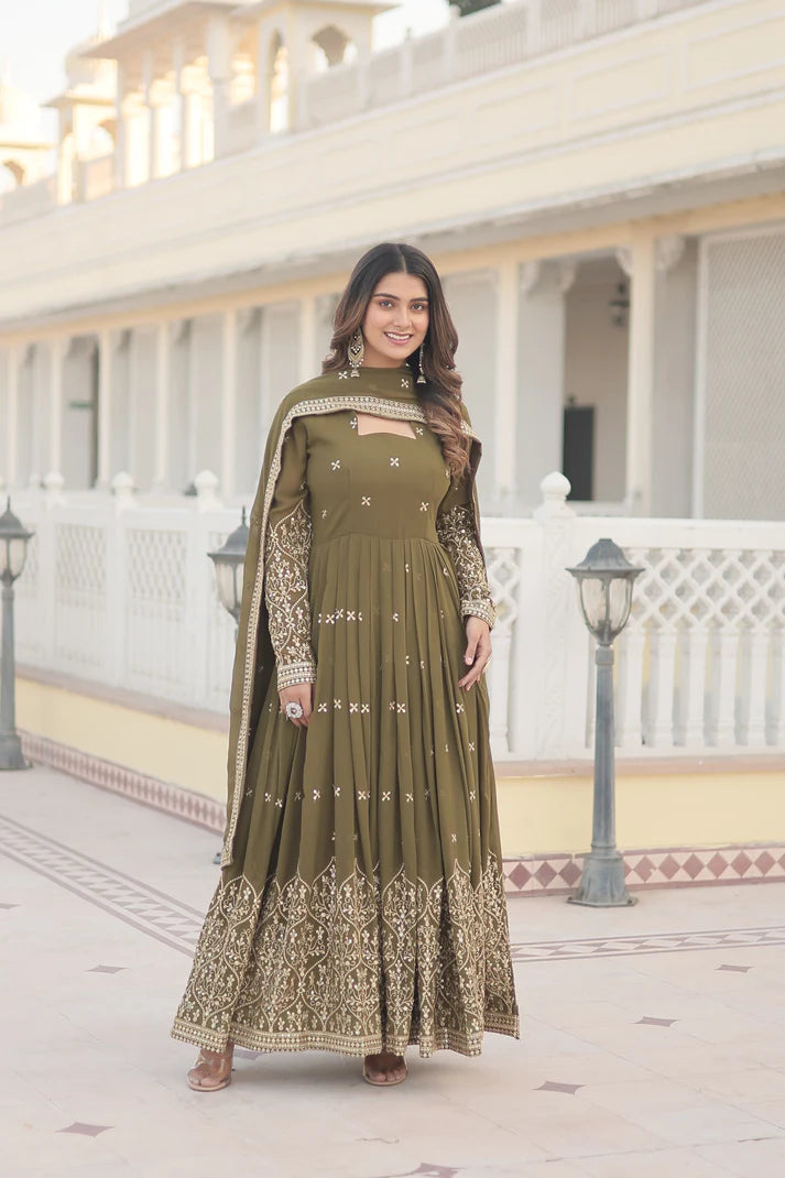 WOMENSAVTAR ELEGANCE OF GOWN WITH DUPATTA SET