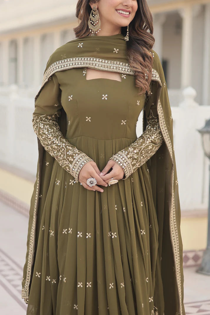 WOMENSAVTAR ELEGANCE OF GOWN WITH DUPATTA SET