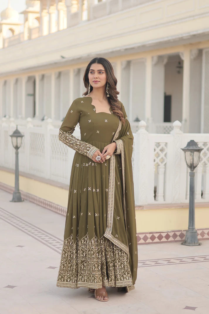 WOMENSAVTAR ELEGANCE OF GOWN WITH DUPATTA SET