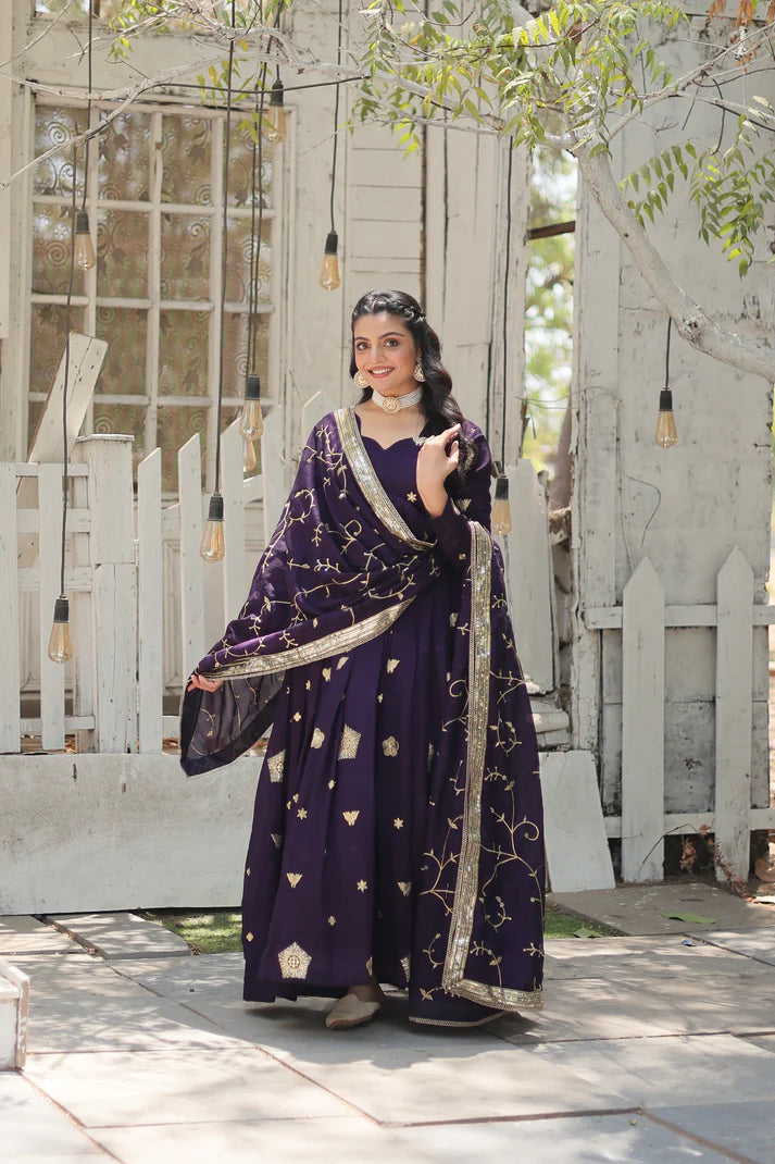 WOMENSAVTAR PREMIUM DESIGNER GOWN WITH DUPATTA