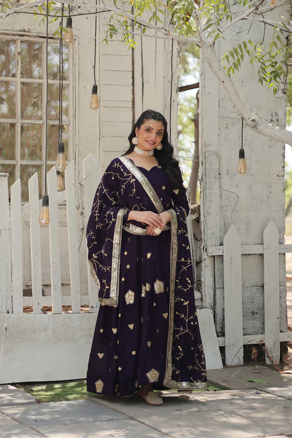 WOMENSAVTAR PREMIUM DESIGNER GOWN WITH DUPATTA