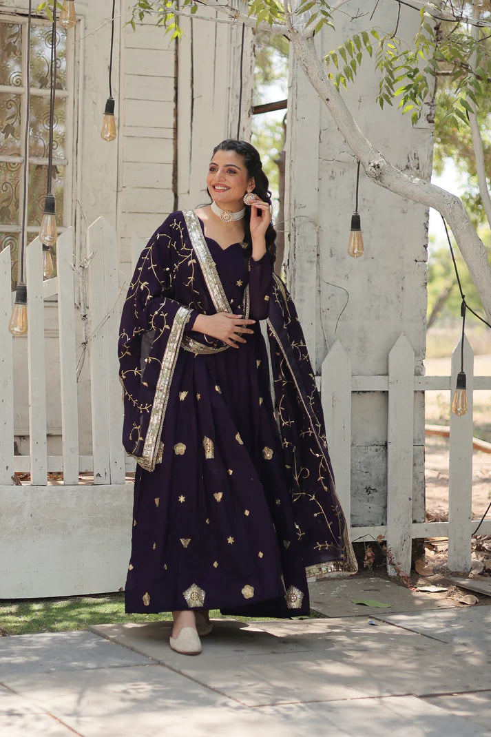 WOMENSAVTAR PREMIUM DESIGNER GOWN WITH DUPATTA