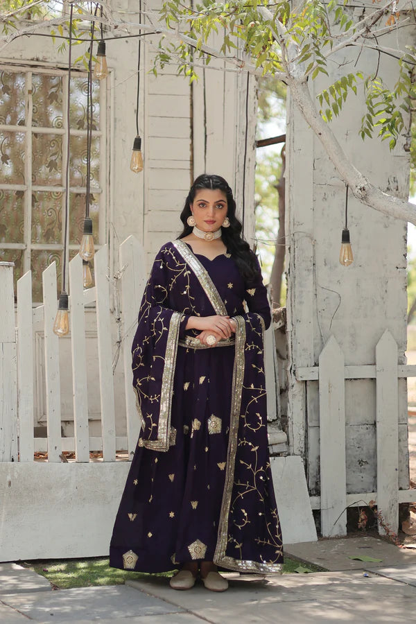 WOMENSAVTAR PREMIUM DESIGNER GOWN WITH DUPATTA