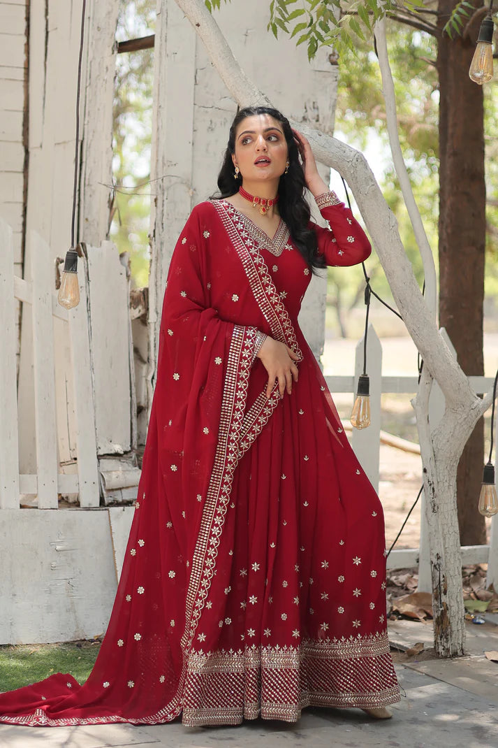 WOMENSAVTAR PREMIUM DESIGNER GOWN WITH DUPATTA