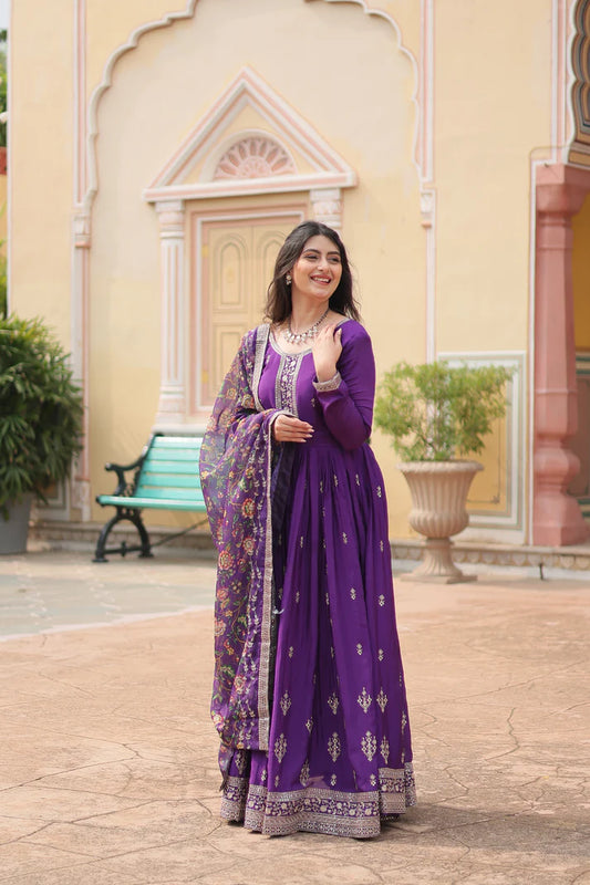 FESTIVAL SPECIAL SEQUINS EMBROIDERES GOWN WITH DUPATTA(WD143) (02)