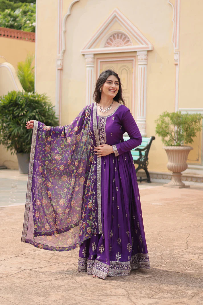 FESTIVAL SPECIAL SEQUINS EMBROIDERES GOWN WITH DUPATTA(WD143) (02)