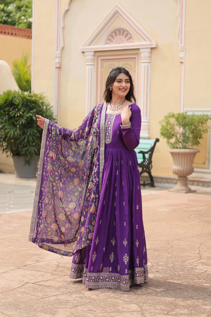 FESTIVAL SPECIAL SEQUINS EMBROIDERES GOWN WITH DUPATTA(WD143) (02)
