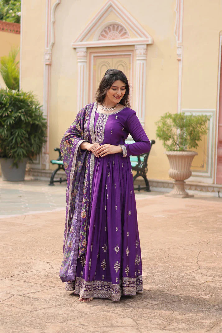 FESTIVAL SPECIAL SEQUINS EMBROIDERES GOWN WITH DUPATTA(WD143) (02)