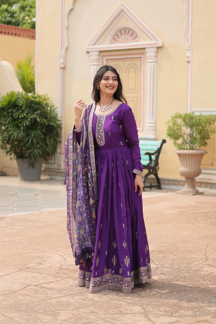 FESTIVAL SPECIAL SEQUINS EMBROIDERES GOWN WITH DUPATTA(WD143) (02)