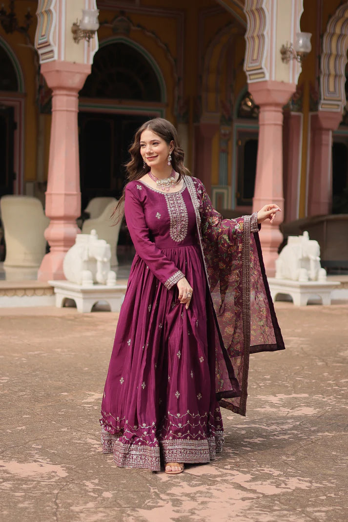 FESTIVAL SPECIAL SEQUINS EMBROIDERES GOWN WITH DUPATTA(WD22) (01)