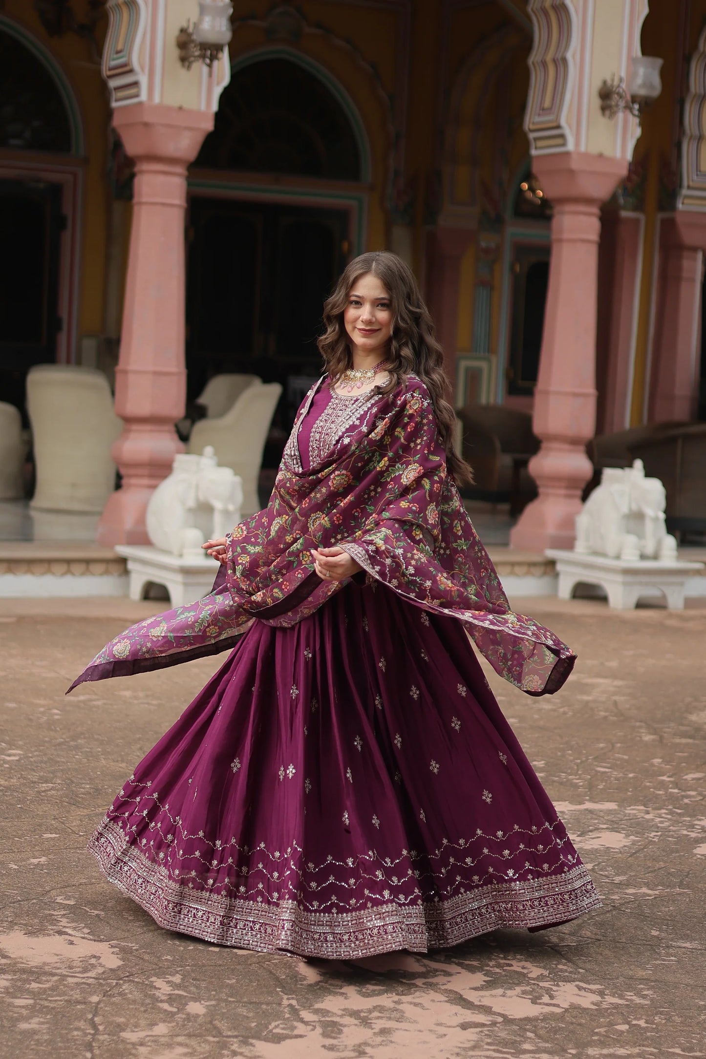 FESTIVAL SPECIAL SEQUINS EMBROIDERES GOWN WITH DUPATTA(WD143) (03)
